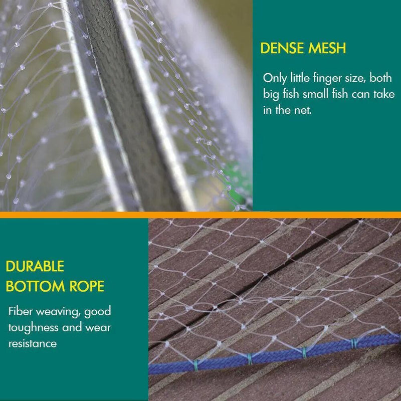 Fishing Net Quick Throw Mono Nylon Mesh Drawstring Chain Bottom Spread – view 4