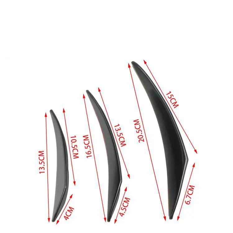6Pcs Car Front Bumper Lip Splitter Fins Body Spoiler Canards Refit - Black – view 2