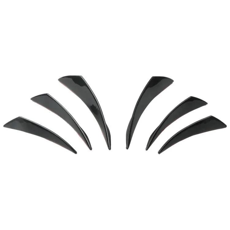 6Pcs Car Front Bumper Lip Splitter Fins Body Spoiler Canards Refit - Black – view 4