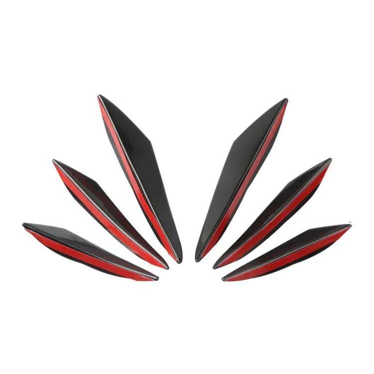 6Pcs Car Front Bumper Lip Splitter Fins Body Spoiler Canards Refit - Black – view 3