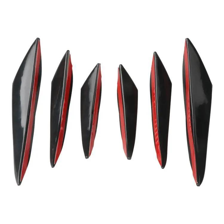 6Pcs Car Front Bumper Lip Splitter Fins Body Spoiler Canards Refit - Black – view 1