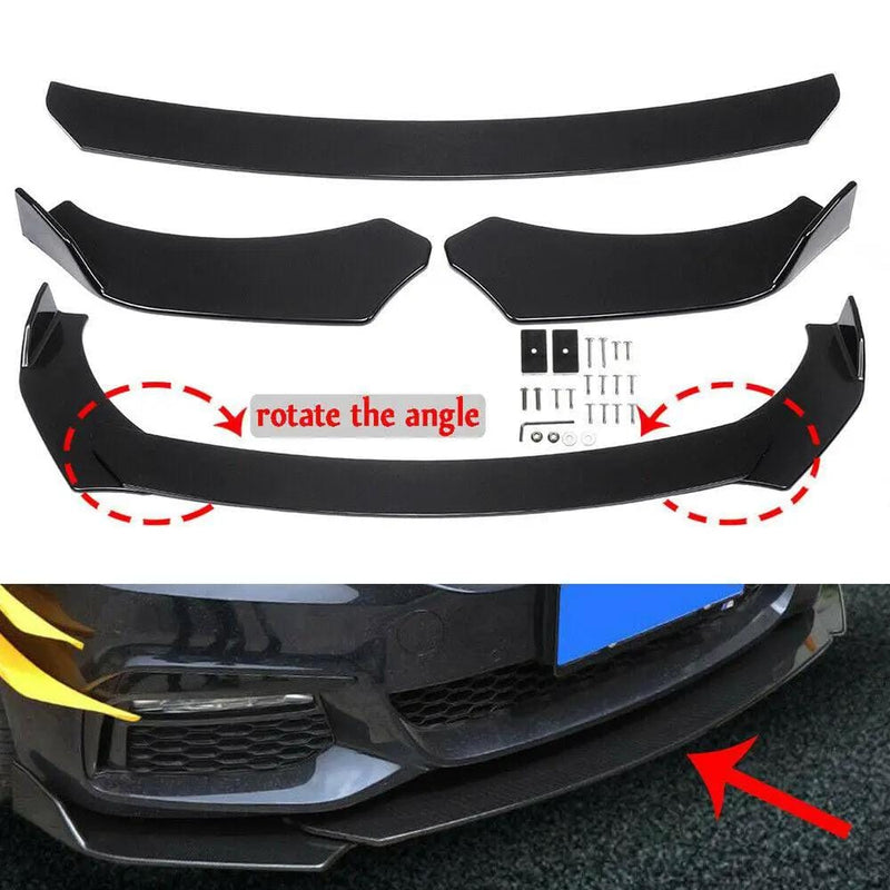 Universal Gloss Black Car Front Bumper Protector Lip Kit – view 2