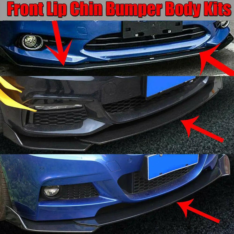 Universal Gloss Black Car Front Bumper Protector Lip Kit – view 6