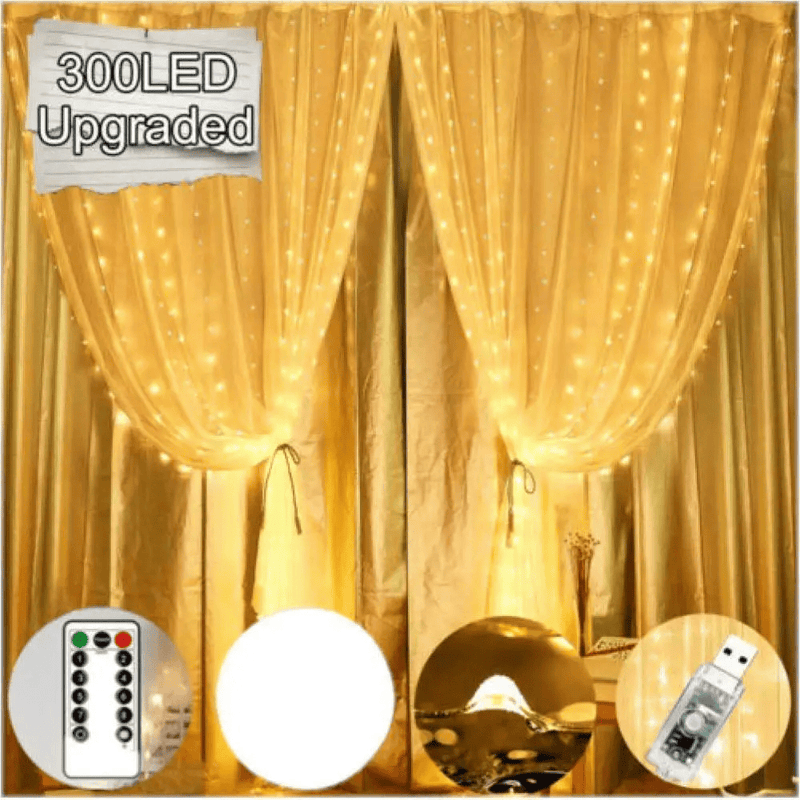 300 LED Curtain String Fairy Light Christmas Light – view 2