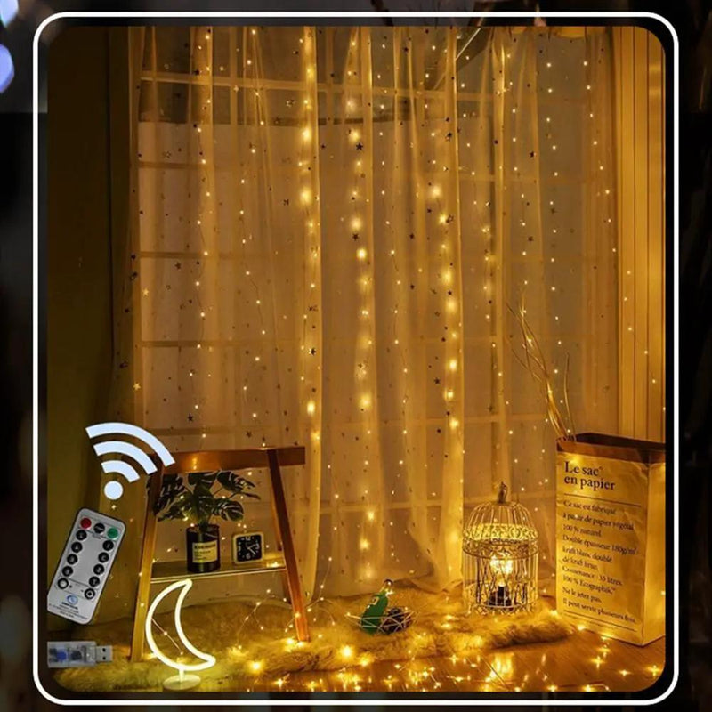 300 LED Curtain String Fairy Light Christmas Light – view 3