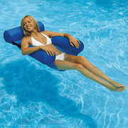 salelink.co.nz Unbranded Floating Water Hammock Pool Float Blue Inflatable Water Hammock Pool Float With Backrest
