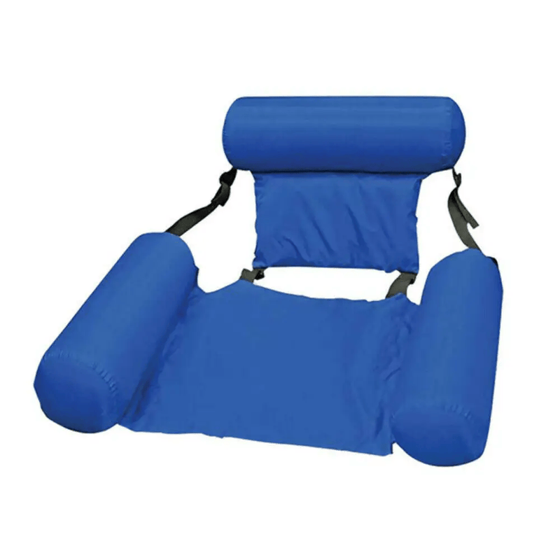 salelink.co.nz Unbranded Floating Water Hammock Pool Float Blue Inflatable Water Hammock Pool Float With Backrest