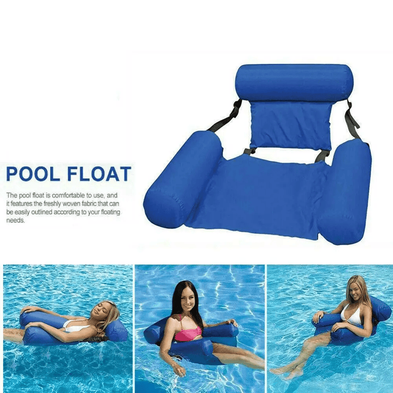 salelink.co.nz Unbranded Floating Water Hammock Pool Float Blue Inflatable Water Hammock Pool Float With Backrest