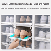 3X Push Pull Shoes Box Rack Foldable Organizer With Transparent Drawers – view 7