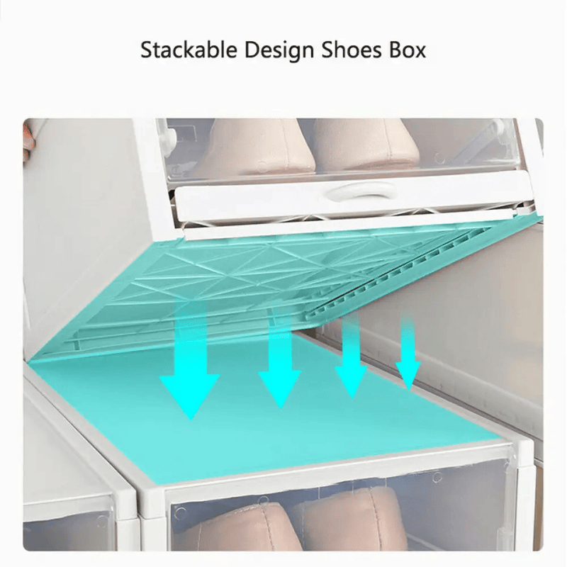 3X Push Pull Shoes Box Rack Foldable Organizer With Transparent Drawers – view 9