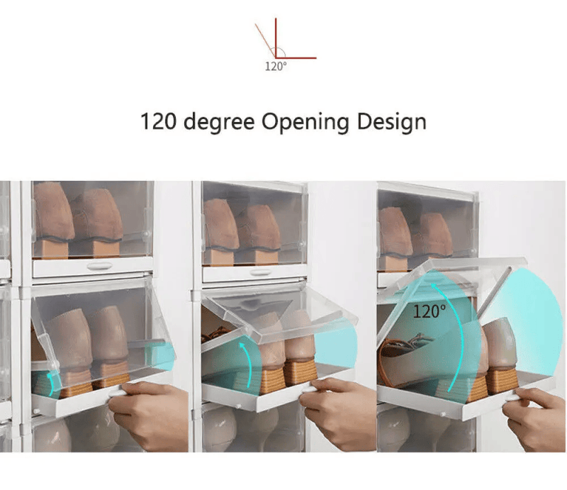 3X Push Pull Shoes Box Rack Foldable Organizer With Transparent Drawers – view 10