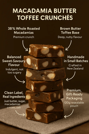 Lowrey Foods NOUGAT Lowrey Macadamia Butter Toffee Crunché 8 Pack | NZ Gift Set Lowrey Macadamia Butter Toffee Crunché 8 Pack | NZ Gift Set