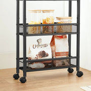 The Shopsite Home-living VASAGLE 3 Tiers Utility Rolling Cart Kitchen Trolley VASAGLE 3 Tiers Utility Rolling Cart Kitchen Trolley