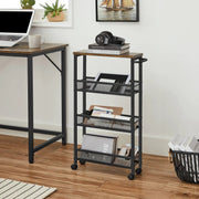 The Shopsite Home-living VASAGLE 3 Tiers Utility Rolling Cart Kitchen Trolley VASAGLE 3 Tiers Utility Rolling Cart Kitchen Trolley