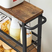 The Shopsite Home-living VASAGLE 3 Tiers Utility Rolling Cart Kitchen Trolley VASAGLE 3 Tiers Utility Rolling Cart Kitchen Trolley