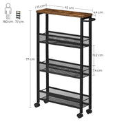 The Shopsite Home-living VASAGLE 3 Tiers Utility Rolling Cart Kitchen Trolley VASAGLE 3 Tiers Utility Rolling Cart Kitchen Trolley
