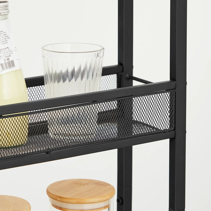 The Shopsite Home-living VASAGLE 3 Tiers Utility Rolling Cart Kitchen Trolley VASAGLE 3 Tiers Utility Rolling Cart Kitchen Trolley