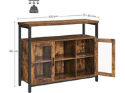 The Shopsite Home-living 100CM Buffet Cabinet with Glass Doors 100CM Buffet Cabinet with Glass Doors