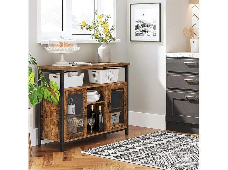 The Shopsite Home-living 100CM Buffet Cabinet with Glass Doors 100CM Buffet Cabinet with Glass Doors