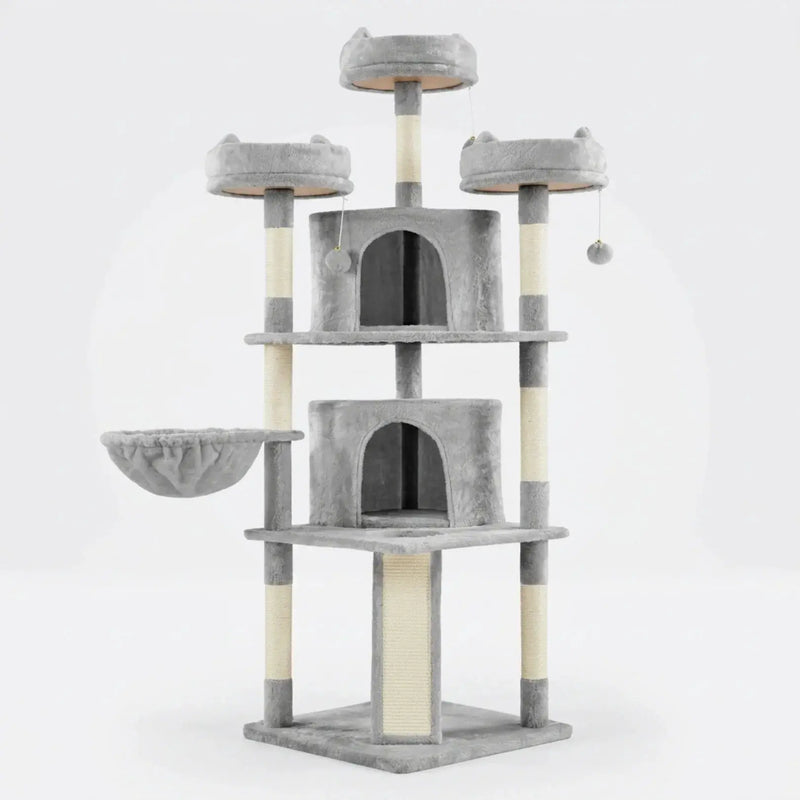 Yaheetech Large Cat Tree Big Cat House Plush Cat Tower Large Cat Tree Big Cat House Plush Cat Tower
