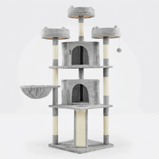 Yaheetech Large Cat Tree Big Cat House Plush Cat Tower Large Cat Tree Big Cat House Plush Cat Tower