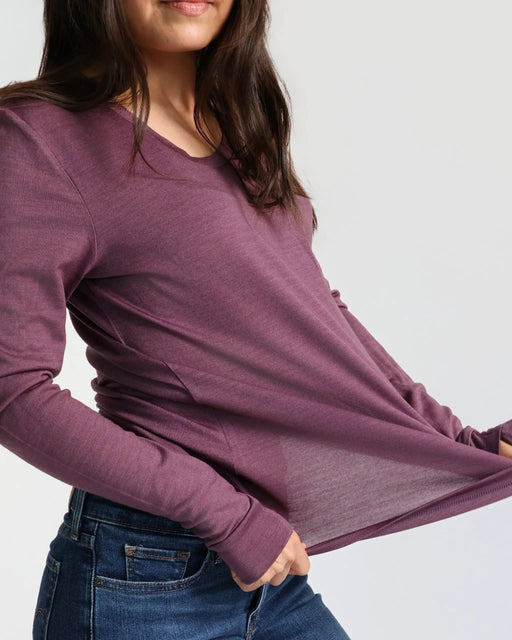 Women's Standard Long Sleeve - 100% Merino Wool, Plum – view 1