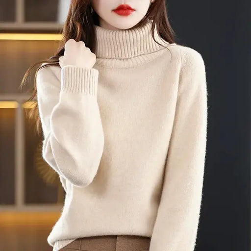 Women's 100% Merino Wool High Neck Sweater Top – view 2