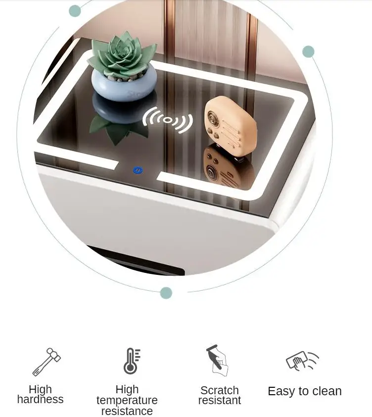 sue-e furniture Bedside Table 'Nicola' Smart Bedside Table with Intelligent Wireless Charging (USB-C Port DOES NOT WORK!) 'Nicola' Smart Bedside Table with Intelligent Wireless Charging (USB-C Port DOES NOT WORK!)