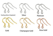 Resin Art NZ Earring Hooks S925 Sterling Silver Earring Hook- One pair S925 Sterling Silver Earring Hook- One pair | NZ