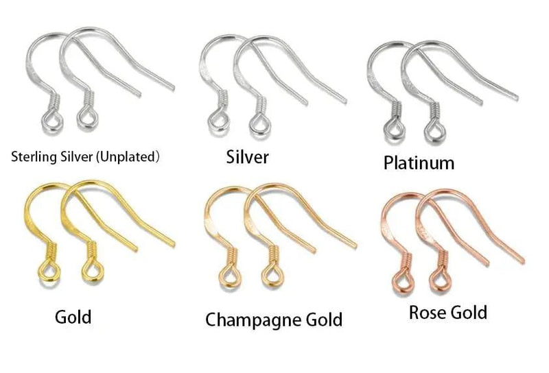 Resin Art NZ Earring Hooks S925 Sterling Silver Earring Hook- One pair S925 Sterling Silver Earring Hook- One pair | NZ