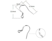 Resin Art NZ Earring Hooks S925 Sterling Silver Earring Hook- One pair S925 Sterling Silver Earring Hook- One pair | NZ