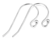 Resin Art NZ Earring Hooks S925 Sterling Silver Earring Hook- One pair S925 Sterling Silver Earring Hook- One pair | NZ