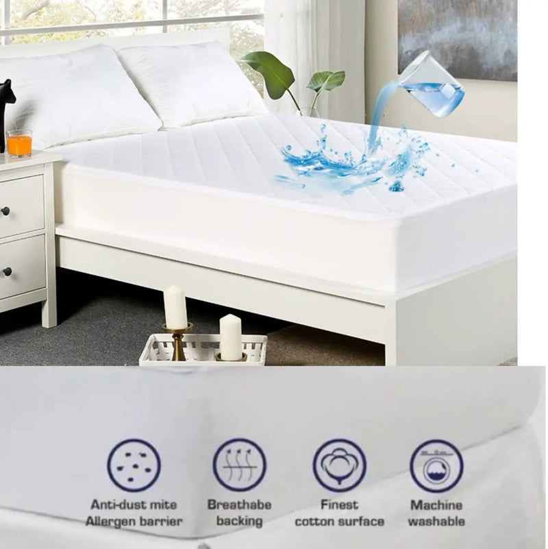 sue-e furniture Mattress Protectors Lux Shield Cotton Waterproof Mattress Protector Single size Lux Shield Cotton Waterproof Mattress Protector Single size