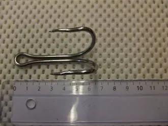 Sea fish HOOKS Double Tuna Wriggled Barbless Size 10/0 Sea Fish Double Tuna Wriggled Barbless Hook Size 10 0