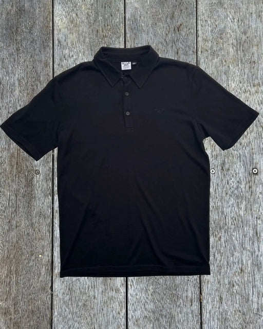 Merino 365 NZ Polos Men's Polo - 100% Merino Wool, Black Men's Polo - 100% Merino Wool, Black | NZ