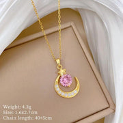 Poppy Gifts Jewellery Celestia Moon Gold Crystal Necklace Celestia Moon Gold Crystal Necklace
