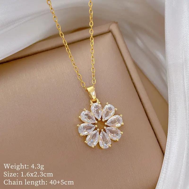 Poppy Gifts Jewellery Aurora Blossom Gold Crystal Necklace Aurora Blossom Gold Crystal Necklace