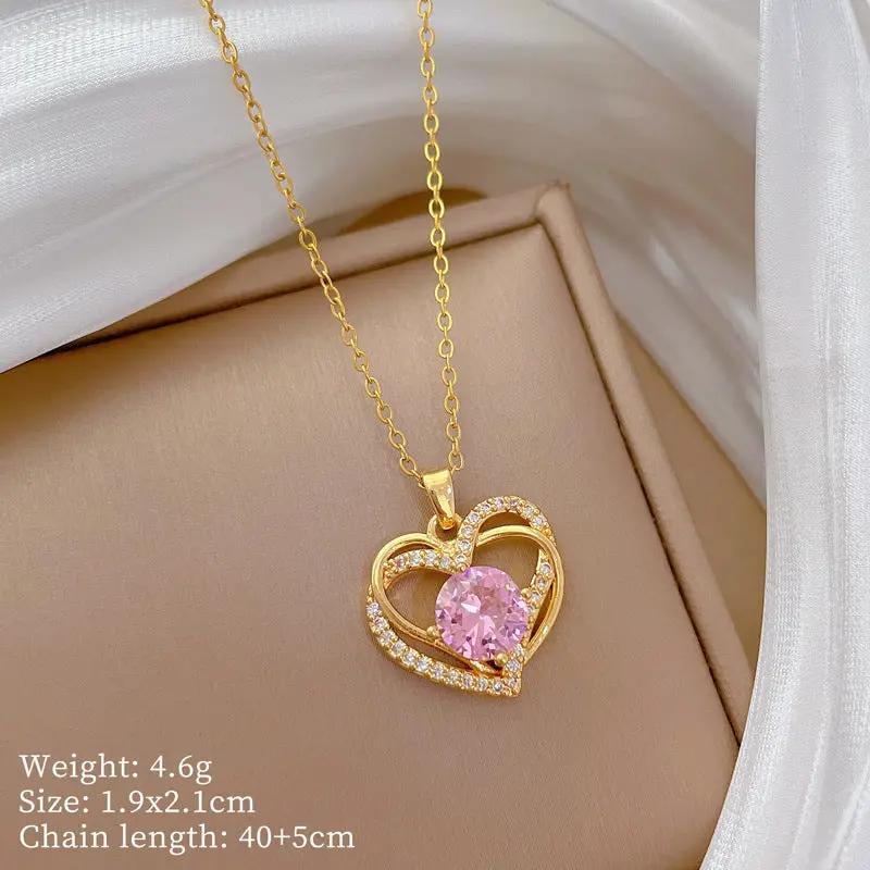 Poppy Gifts Jewellery Rosabelle Heart Gold Crystal Necklace Rosabelle Heart Gold Crystal Necklace