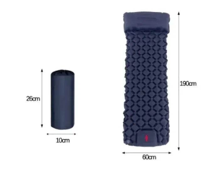 Outdoor Camping Press Inflatable Sleeping Pad - Lightweight Mat with Built-In Pillow – view 12