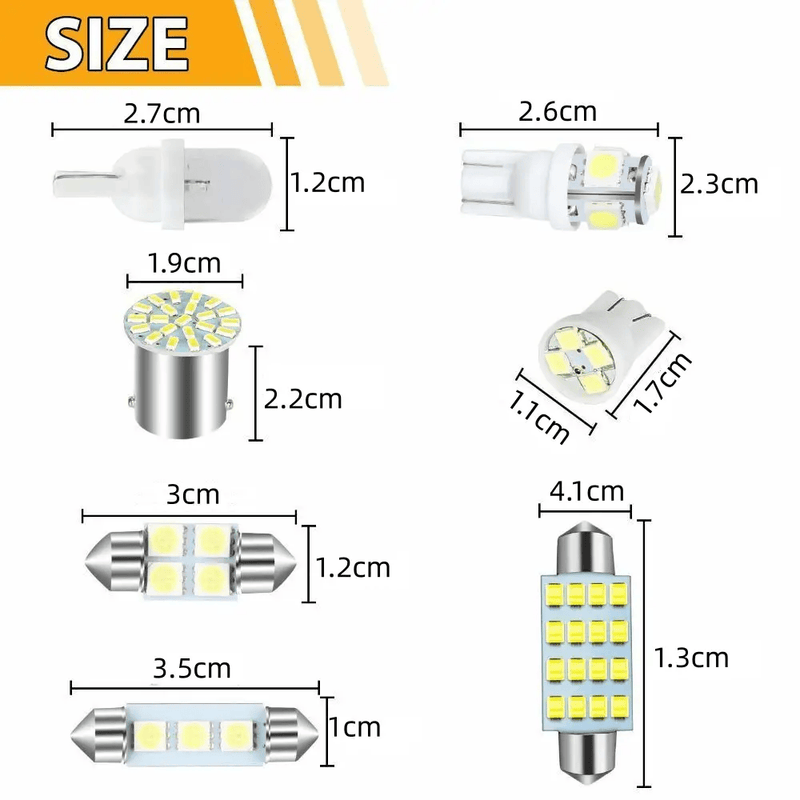 42Pcs Car Interior Combo LED Map Dome Door Trunk Light Bulbs White – view 2