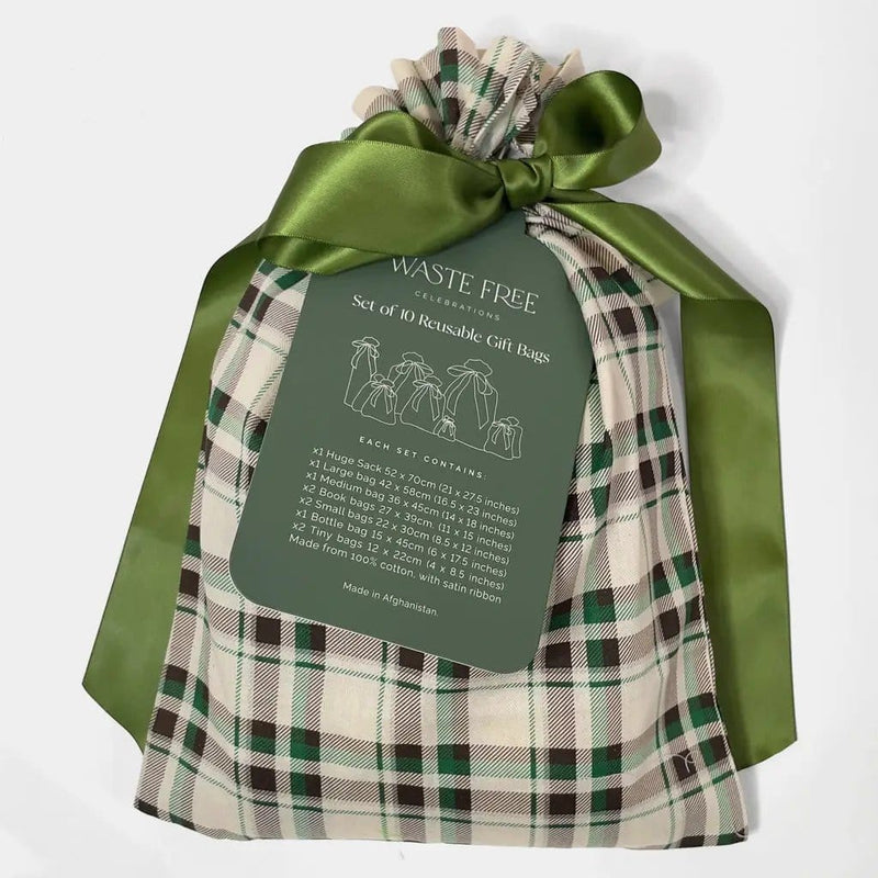 Waste Free Celebrations Fabric Gift Bags Nadarrach Tartan (Reusable Gift Bag Set) Nadarrach Tartan (Reusable Gift Bag Set)