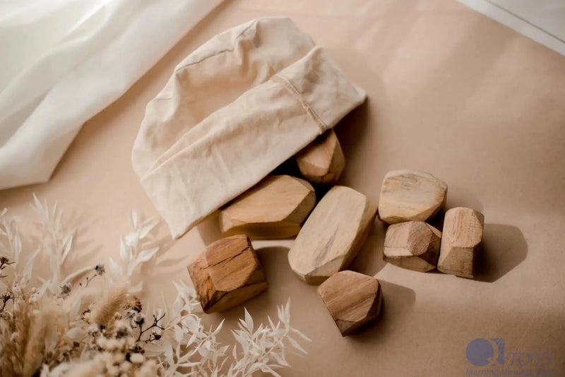 Curious Moonbeam Blocks Natural Wooden Balancing Gems - QToys | Wooden Toy NZ Natural Wooden Balancing Gems - QToys | Wooden Toy NZ