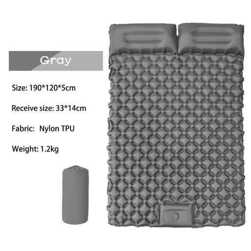 ECOTREK Mattress Ultralight 2 Person Inflatable Camping Sleeping Mat with Built-in Foot Pump and Pillow YFHY7016 Ultralight 2 Person Inflatable Camping Sleeping Mat with Built-in Foot Pump and Pillow YFHY7016