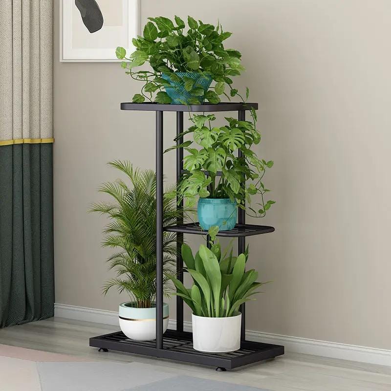 3 Layer Flower Stand Plant Shelf - Dark Grey – view 2