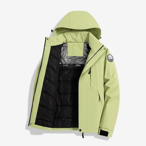 Thickened Lined Heated Jacket Waterproof Green – view 2