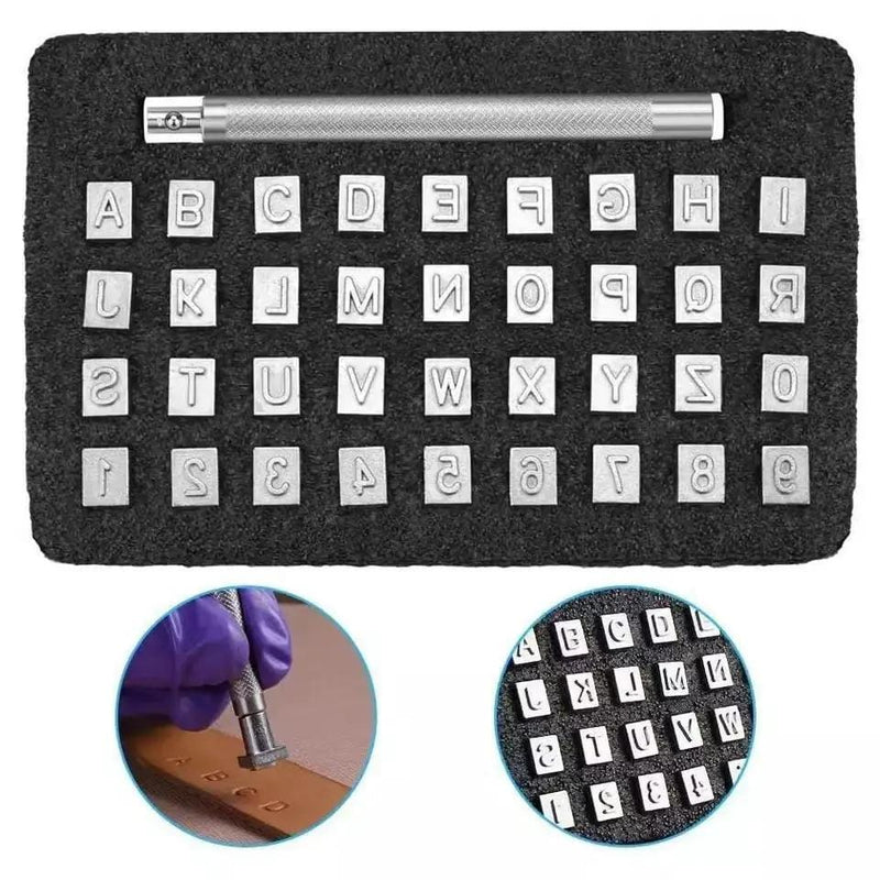 36pcs Steel Punch Alphabet Letter Number Stamper Set Leather Punching Tools – view 1