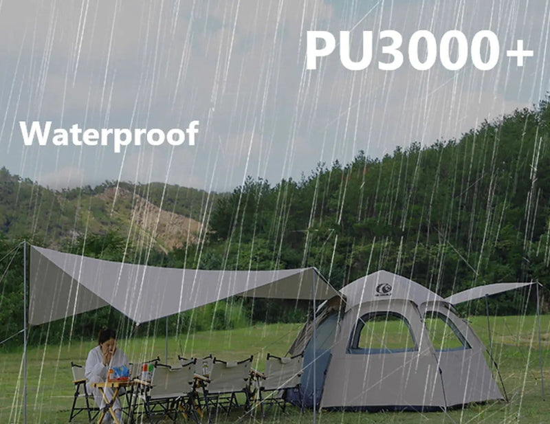 ECOTREK Tent Pop-up Hexagonal Double-Layer Waterproof Tent + Winged CanopyDYLF2063 Pop-up Hexagonal Double-Layer Waterproof Tent + Winged CanopyDYLF2063