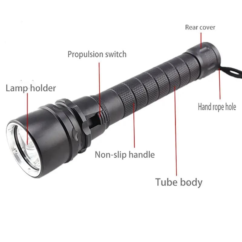 Scuba Diving Flashlight 5000Lumens Tactical Hunting Torch – view 7
