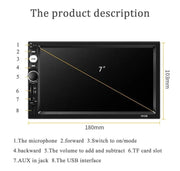 7" Double 2 DIN Bluetooth Head Unit Car Stereo Touch Screen Radio FM/TF/USB/AUX – view 3