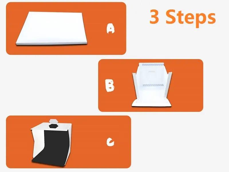 30cm PVC Foldable Photography STUDIO LED Light Tent, Medium – view 5